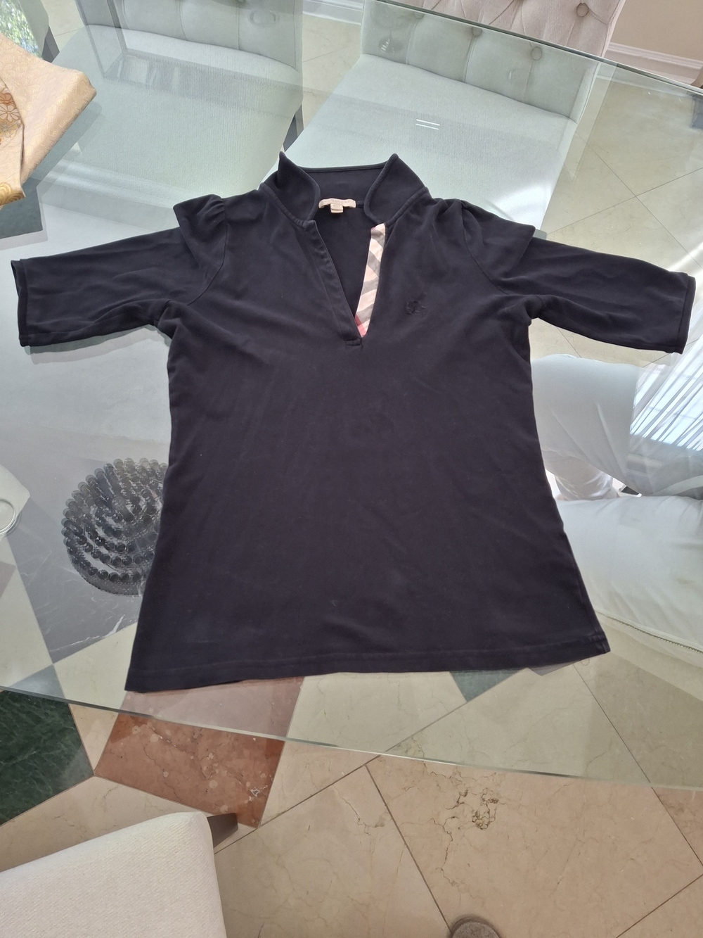 Women Burberry Polo - Black
